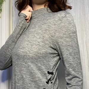 Grey Calvin Klein mock-neck with detail